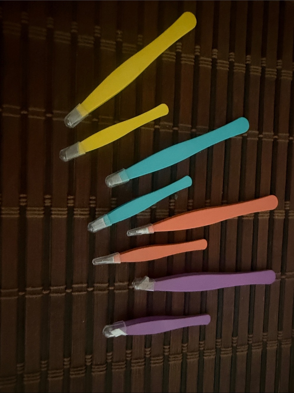 Colorful Precision Tweezer Set of 8 - Purple, Teal, Lime